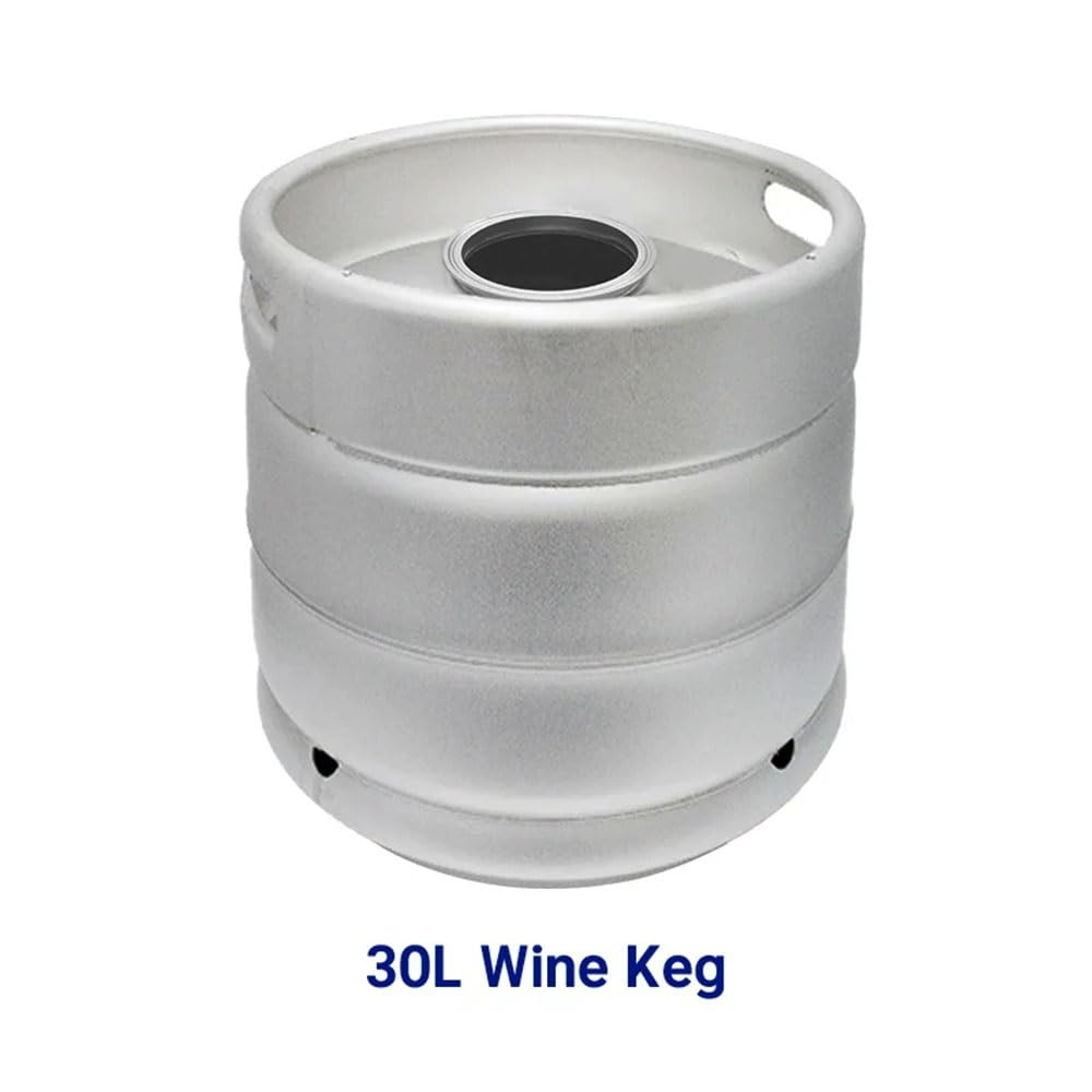 Fusto for Vino, Argento 30/58L 1/2 BBL, Serbatoio for Birra Artigianale in Acciaio Inossidabile 304(30L Just Keg Only)