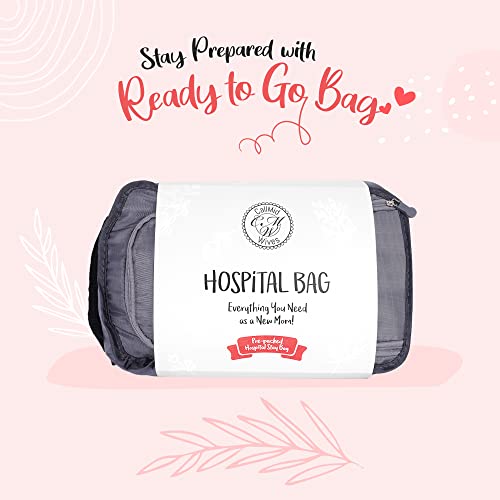 Hospital Bags for Labor and Delivery - Pregnancy Maternity Hospital Bag Essentials for Mom Pre Packed Set Gray Underwear L/XL