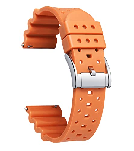 Bracelet montre 22mm orange en silicone respirable BINLUN
