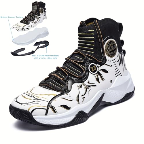 Men's High-Top Basketball Sneakers - Breathable, Non-Slip Rubber Sole with Shock Absorption, Durable & Stylish for Running and Casual Wear2