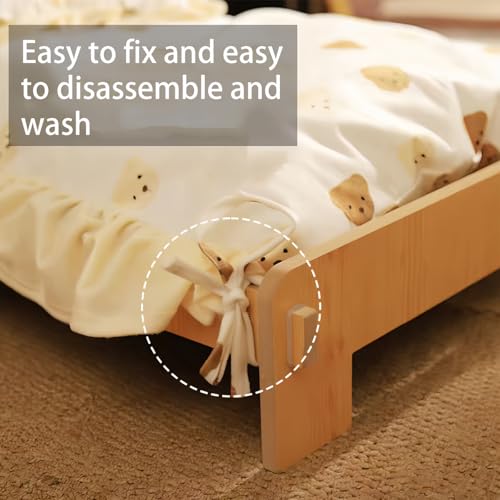 Cat Bed with Quilt - Wooden Indoor Pet Bed for Cats, Dogs, Rabbits, Kittens and Small Animals - 20.4 x 15.3 Inch - Image 6