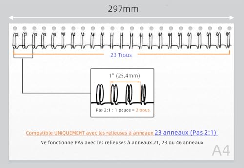 Anneaux de reliure métalliques 9,5 mm noirs Rayson pour documents A4