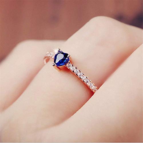 Women's Ring Heart Shaped Promise Ring Anniversary Rose Color Size 9 Durable processing4