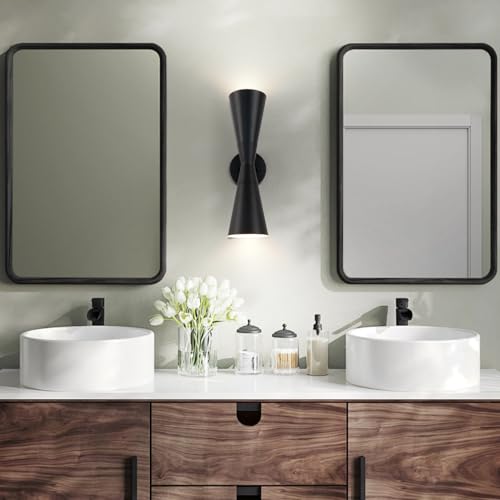 Image of Wall Sconce Bathroom Sconces Lighting, 15 inch Black Modern Sconces Up Down Lights Wall Decor Indoor Wall Light Fixtures for Living Room Hallway Staircase Bedroom Hardwired
