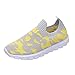 Scarpe da ginnastica estive da donna, a righe, traspiranti, comode, casual, eleganti, alte, da donna, per matrimonio, colore nero, con tacco chiuso, giallo., 39 EU