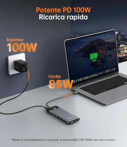 Docking Station USB C NOVOO 15 en 1 con acabado en aluminio premium para escritorios modernos 7