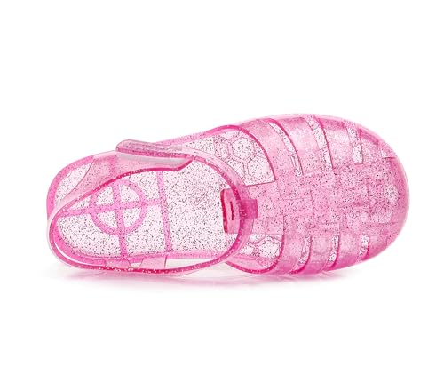 Dongni Princess Costumes Jelly Flats Shoes, Closed toe beach summer shoes Dress Up Sandals for Little Girls, Toddler or Kids3