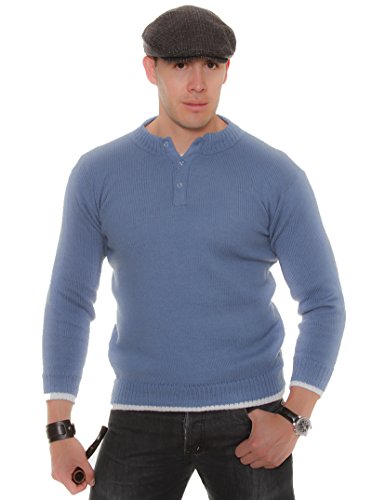 Gamboa Sky Blue Alpaca Sweater with Buttons (Small)
