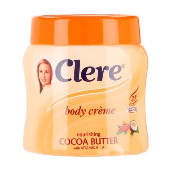 CLERE Cocoa Butter Body Moisturizing Cream with Vitamin E & A (500ml