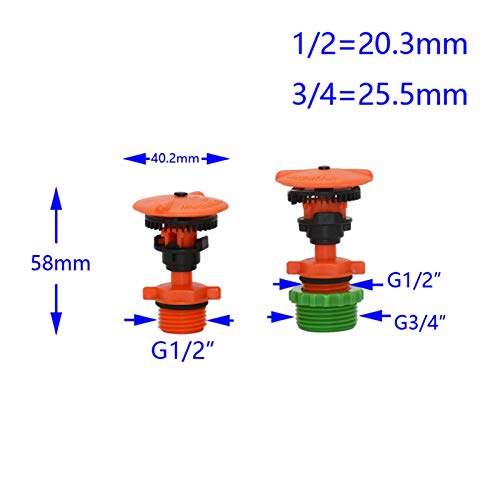 Aspersor giratorio de 360 grados con conector de manguera para riego de jardin eficiente 4