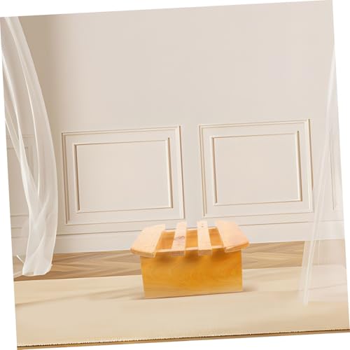 Banco para pies de madera minimalista para spa y ducha miniatura 5