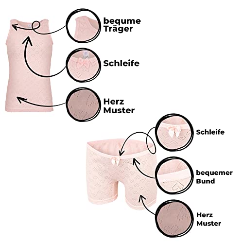 SAMILY Mädchen Unterwäsche Set 10er Pack | 5 Unterhemden + 5 Boxershorts – 100% Baumwolle, bequem & atmungsaktiv – Größe 122/128 (7–8 Jahre)