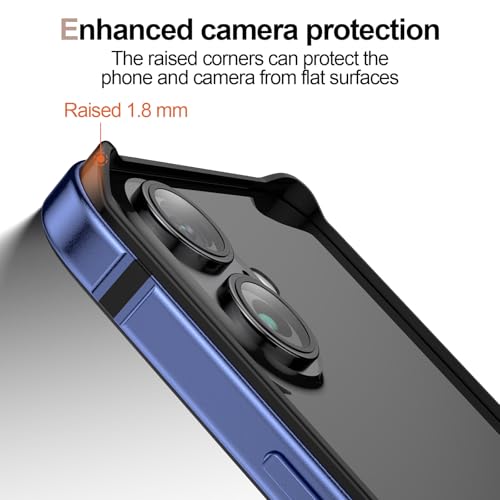 Aluminum Frame Slim Case with Soft Inner Bumper & Raised Edge Protection - Shockproof Bumper & HD Tempered Glass Screen Protector for iPhone 16 6.1 inch, Sea Blue by Eastcoo - Image 2