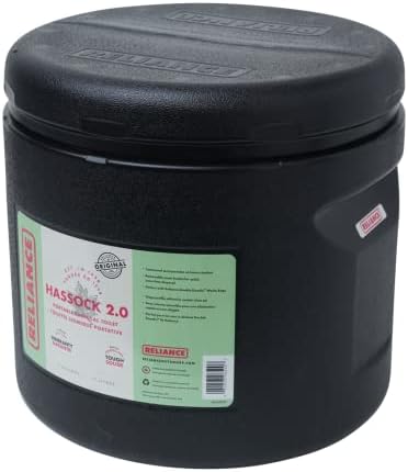 RELIANCE Products Hassock 2.0 Portable Toilet, Black, 4 Gallon