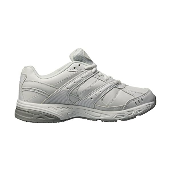 Avia-Avi-Union-II-Non-Slip-Shoes-for-Women--Comfort-Safety-Shoes-for-Work-Nursing-Restaurants-Walking--Black-or-White Avia Avi-Union II Non Slip Shoes for Women - Lace Up Comfort Women's Work or Walking Sneakers - White/Chrome Silver, 10 Medium