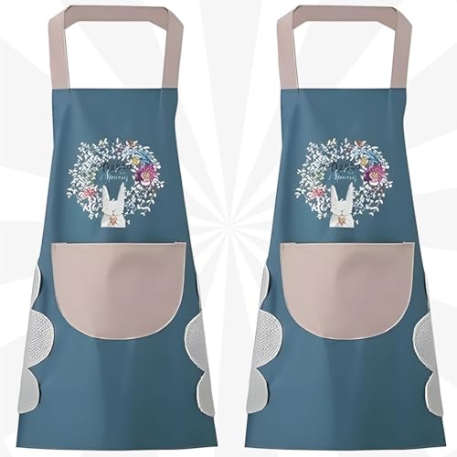 Image of VELVERI 1PACK Waterproof Kitchen Apron for Women and Men | Hand-Wiping Towel Panels with Large Front Pocket | Oil-Proof, Wear-Resistant Cooking Apron for Chefs, Bakers, Home Kitchen