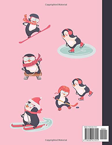 Cute Pink Penguin Notebook, Journal, Notepad (8.5x11, 120 White Lined Pages) - Image 2