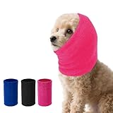 Ohrenschützer für Hunde Lärmschutz,Anti-lärm Ohrenschutz Hund, Pet Earflap Head Wrap,Haustier Schallschutzhaube (Rose Rot, S)