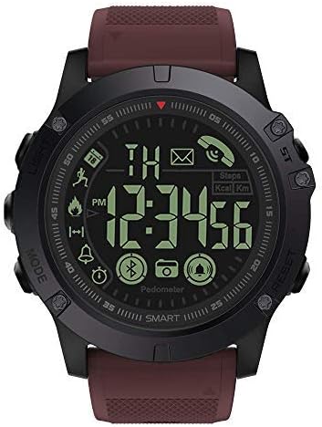T1 Tact Smart Watches, Military Grade Super Tough SportWatch Bluetooth Trackers Smart Watch with Pedometer for Men Women Compatible with Android iOS Phones (Red)