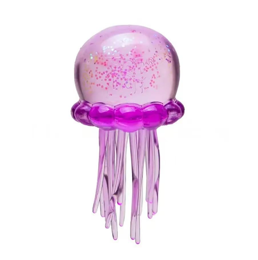 Portable Jellyfish Squeezy Stress Ball, Solid Maltose Squishy Fidget Toy, Quiet Sensory Squeeze Toy for Adults, Anxiety Stress Relief Calming Toy，Purple