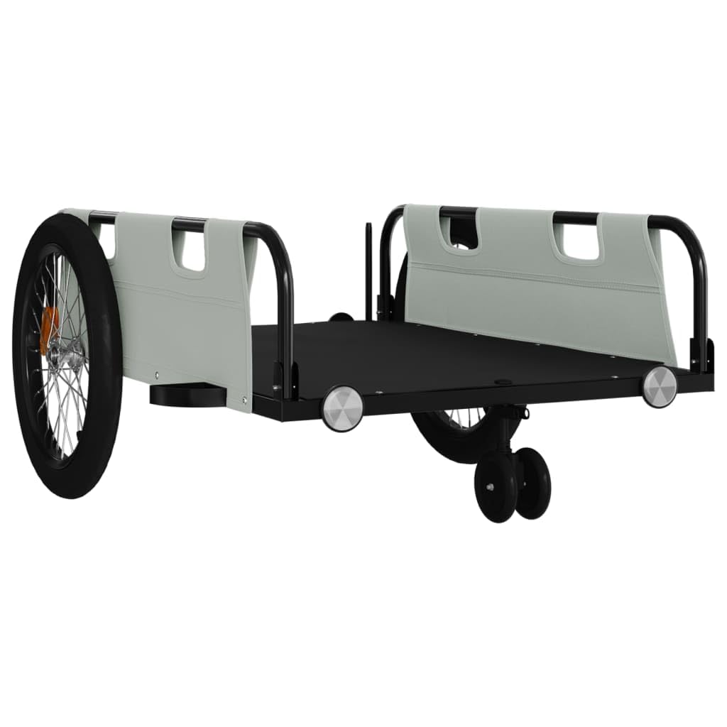 vidaXL Remolque para Bicicletas Tela Oxford y Hierro Gris y Negro
