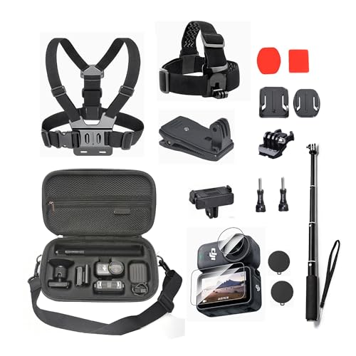 Fotoleey Zubehör-Set für DJI Osmo Nano - mit Transporttasche Brusthalterung Kopfgurt Rucksack-Clip Mini-Verlängerungsstange und Halterungen