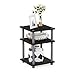 Furinno TURN-N-TUBE Side Table, 3-Tier End Table, Open Shelves Nightstand, Night Stand, Bedside Table, Easy Assembly, for Living Room, Bedroom, Espresso