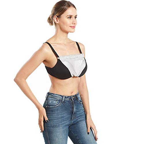 YEKEYI Damen-BH, Übergröße, mit Spitze, zum Anklippen, für Körbchengrößen C, D, E, F, Schwarz, Weiß, Grau, Einheitsgröße