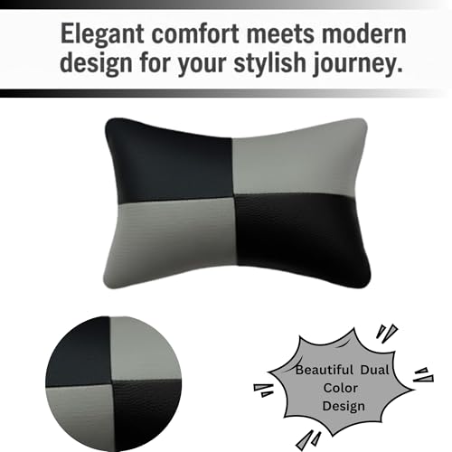 Image of Adroitz Car Neck Rest Pillow Set of 2 - Ergonomic Breathable Seat Headrest Cushion for Driving - Universal Fit Interior Accessory for Neck Support & Head Rest - Premium Car Pillow for Seat Comfort