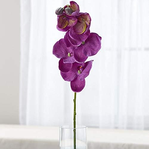 Factory Direct Craft Purple Poly Silk Moth Orchid Floral Stem | for Indoor Decor