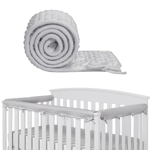 IULONEE 3pcs Sztuk Osłon na Barierki łóżeczka Dziecięcego 128x18cm/68x18cm Chroniące Przed Zgryzaniem Pasujące do Barierek Bocznych i Przednich Zabezpieczenie Barierki łóżeczka (Szary)