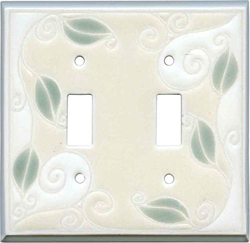 Trailing Vine Ceramic - 2 Toggle Switch Plate Covers