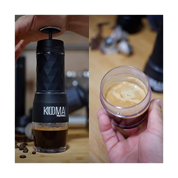 kooma Cafetera Portátil manual espresso, para cafe molido, capsulas nespresso y dolce gusto, para casa, camping… - Imagen 4