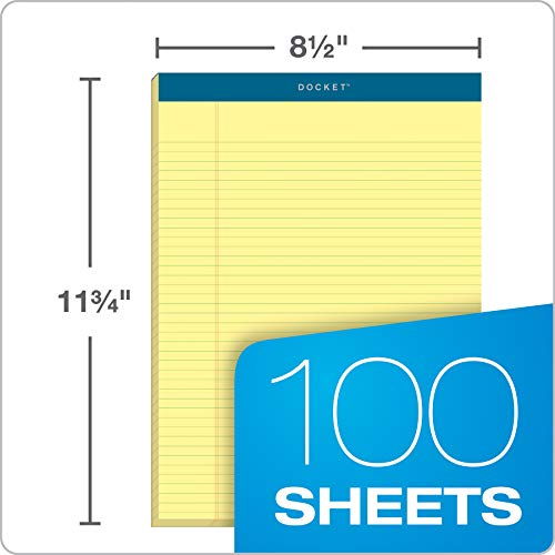 TOPS-Docket-Gold-Writing-Pads-8-12-x-11-34-Perforated-Canary-Paper-Narrow-Rule-2X-The-Sheets-of-Standard-Pads-100-Sheets-6-Pack-63376