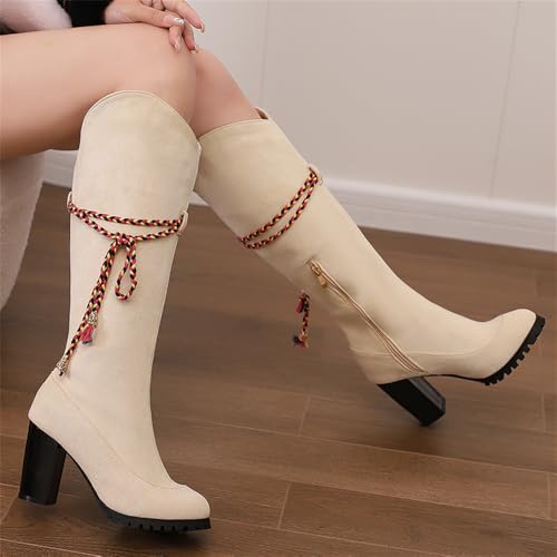 LYYSKY Women's Fashion Autumn Thick Heel High Heel High Boots .Size corresponds to the length of the sole of the foot, Refer to the size chart and product description Size US3-US17/EU33-EU504