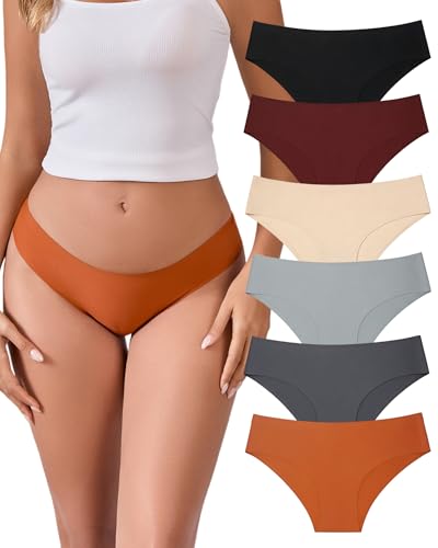 Image of OJCNBV Seamless Underwear for Women No Show Panties Invisibles Briefs Soft Stretch Bikini Underwears 6 Pack