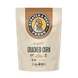 Scratch and Peck Cracked Corn Chicken, Duck and Livestock Supplemental Grain - 8 lbs Bag - 7.5% Protein, Certified Organic and Non-GMO Project Verified Chicken Food