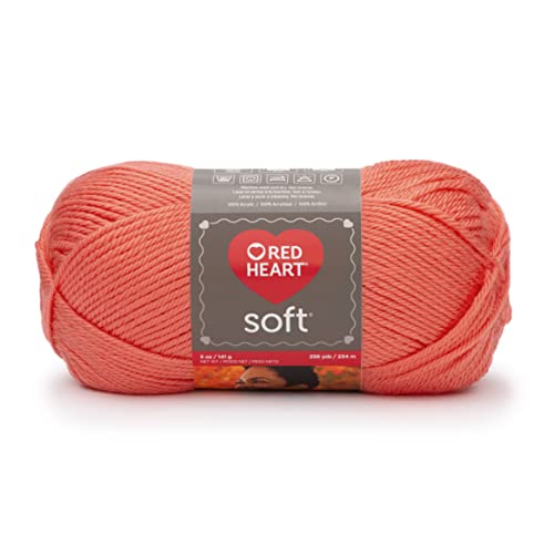 Image of Red Heart Soft Coral Yarn - 3 Pack of 141g /5oz - Acrylic - 4 Medium (Worsted) - 256 Yards - Knitting /Crochet