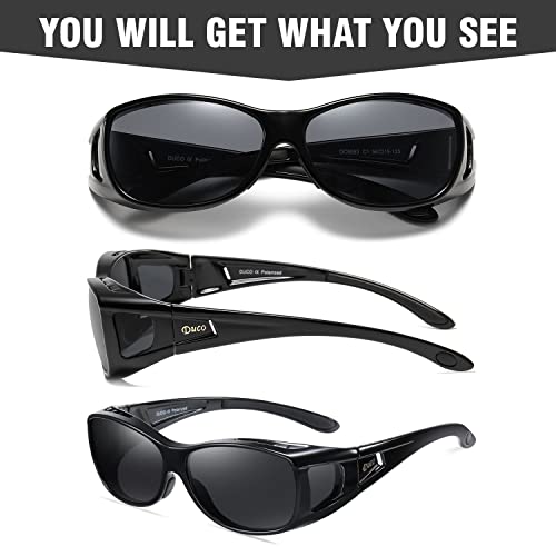 DUCO Wraparound Fitover Glasses Polarized Wear Over Sunglasses for Men Women UV Protection Sun Glasses Driving 89533