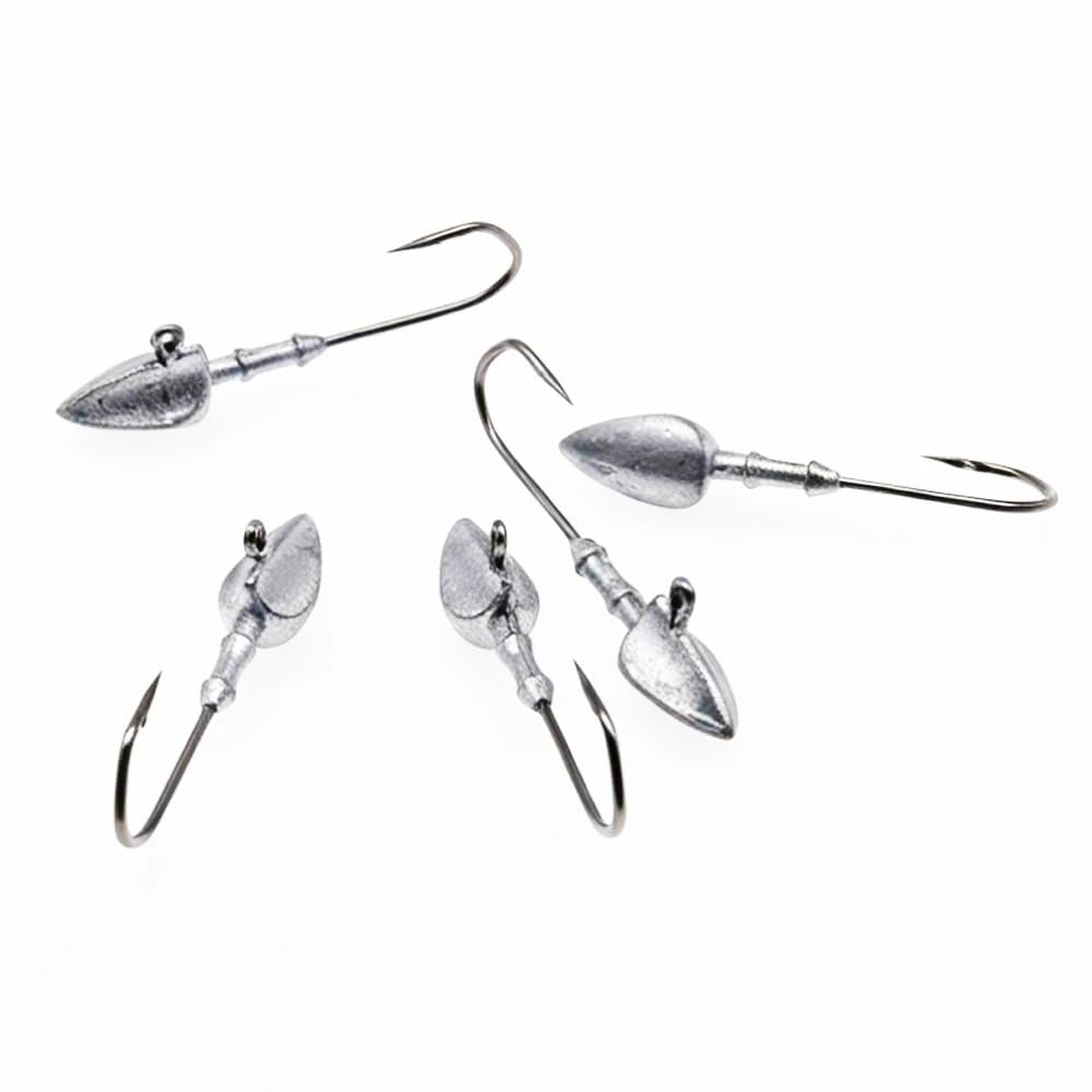 Anzuelos de Pesca 33 unids/Caja 3,5g/5g/7g/10g anzuelos de Cabeza Triangular for Aparejos Pesca Gusanos Blandos Anzuelo mar Cebo Combinado