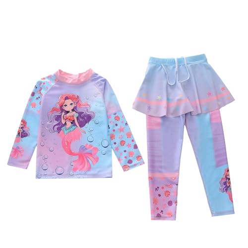 Maillot de bain 3 pièces fille violet avec chapeau soleil