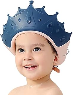 FUNUPUP Baby Shower Cap, Kids Shampoo Shower Bath Cap Adjustable Hair Washing Shampoo Shield Baby Visor for Eyes and Ears Protector (Blue)