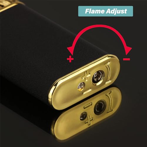 Encendedor Dragon Lighter con llama ajustable y recargable miniatura 6