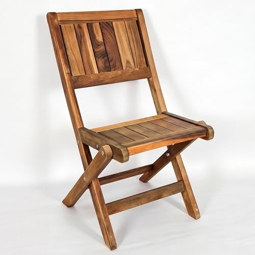 Folding Wooden Small Chair Made with Acacia Wood Seat Ready to Use Compact Portable for Extra Seating Kids Party Small Spaces Home Apartment Picnic