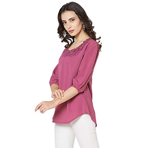 Image of GO-4 IT Women's Top with Cutwork Embroidery in Neck