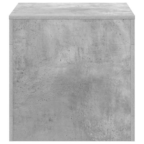 Table basse gris béton 51,5 cm d'appoint industrielle avec étagère de rangement salon