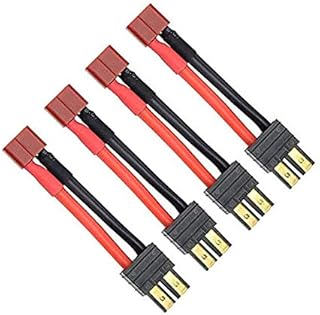 FLY RC 4pcs RC Lipo Battery Charger Cable for Deans T Female Plug to Traxxas Adapter Male Compatible with Slash / Rustler / Stampede / Bandit /E Revo RC Car