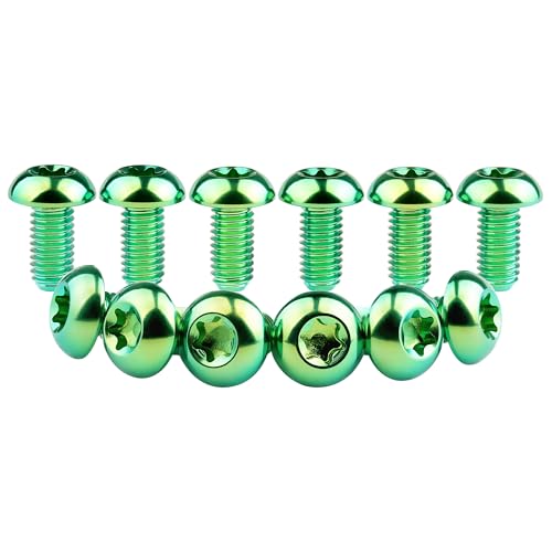 Image of 12Pcs Ti Titanium Bolts Torx M5x10 Bicycle Bike Disc Brake Cycle Rotor Screws Gr5 (Green)