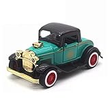 LW Vintage Cars Retro Style 1:32 Hard Top Vintage Cars Scale Diecast Car model Collection Light&sound (Green)