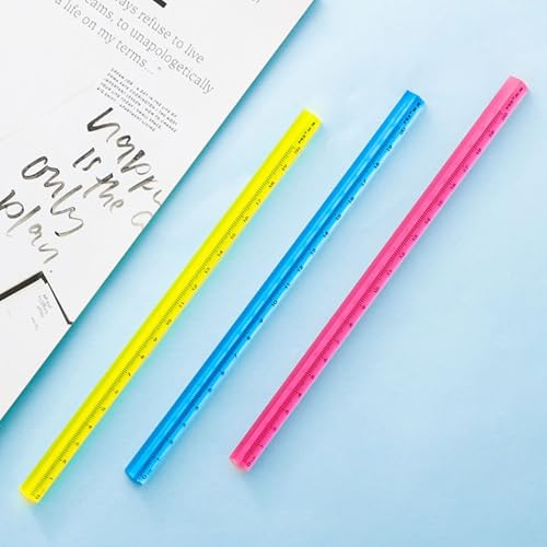 4er-Pack dreieckige transparente Kunststofflineale – 200 mm kleines metrisches Lineal für Kunstprojekte im Klassenzimmer, zu Hause oder im Büro (Farbe 3er Pack)
